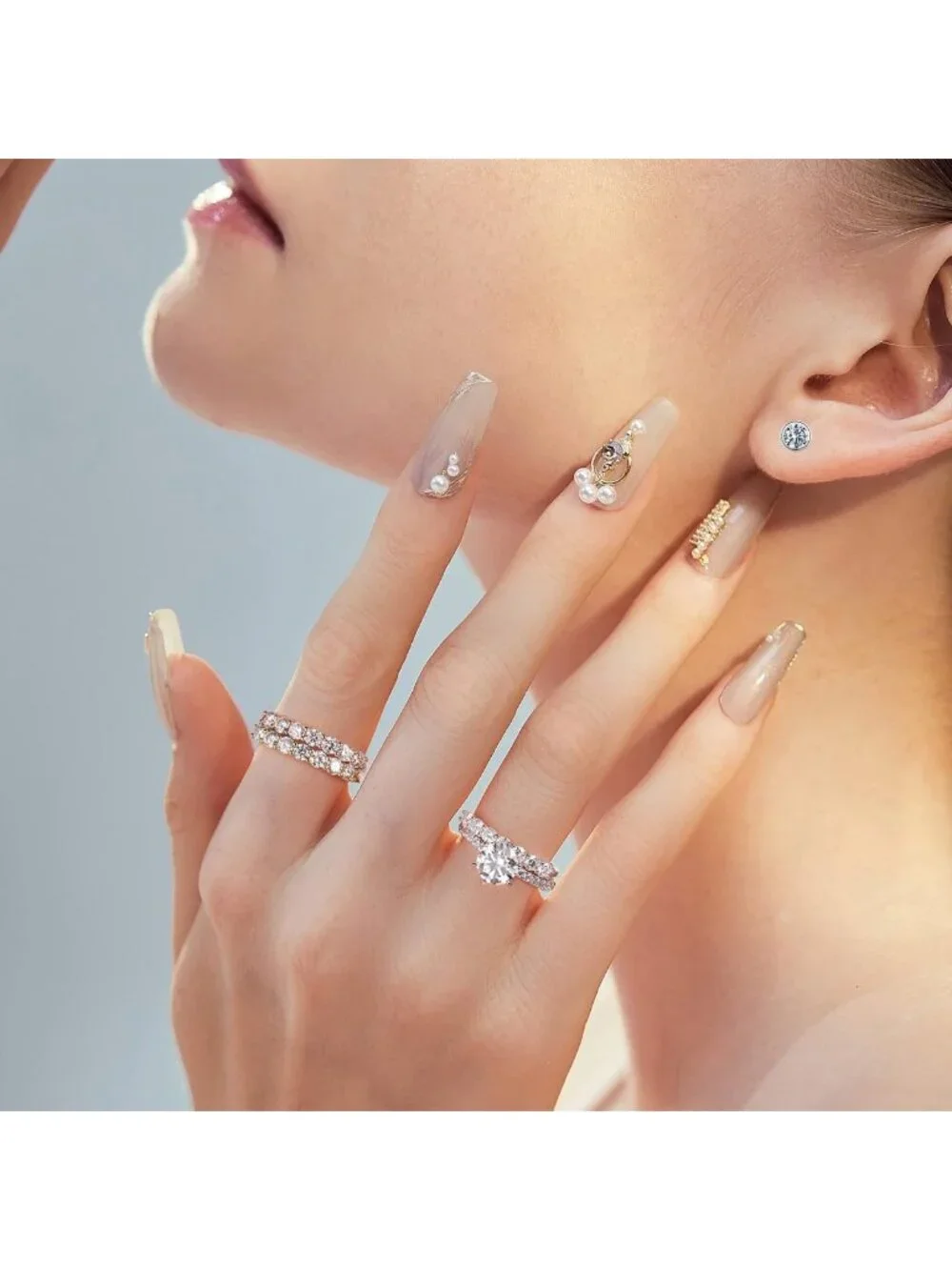 Stunning 7 Stone Moissanite Ring for Women | Lab-Created Gemstone Jewelry